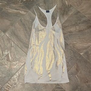 Sparkly gold tank top